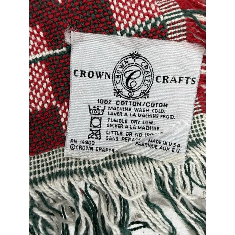 🎄 Vintage Crown Crafts Christmas Throw Blanket – Made in USA – New with Tag! 🎄